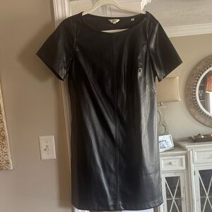Max Studio Black Faux Leather Mini Dress